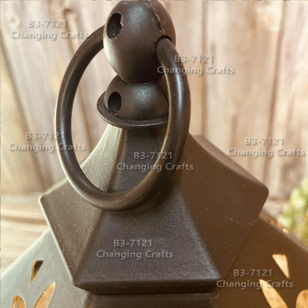 Hexagonal LED wind lantern Outdoor Lawn garden Christmas Halloween Ramadan plastic candle wind lantern Ramadan USB decorative craft details Picture