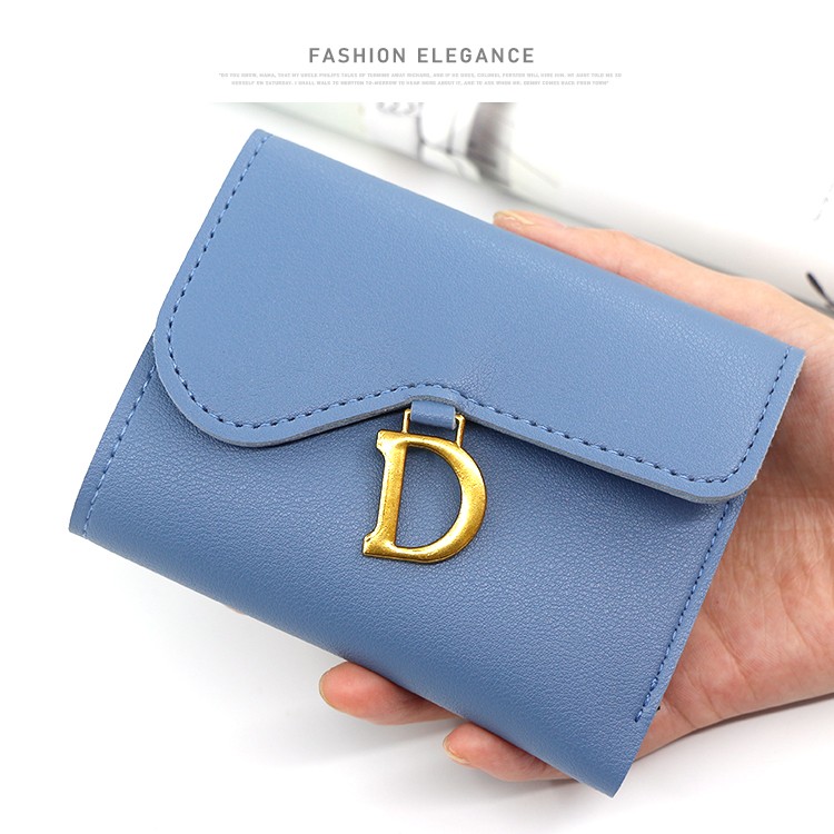 Cross-Border Spot Manufacturers Wholesale 2021 Women's Purse Clutch Bag Fashion Triple Fold Purse Buckle Multi-Card Coin Purse undefined
