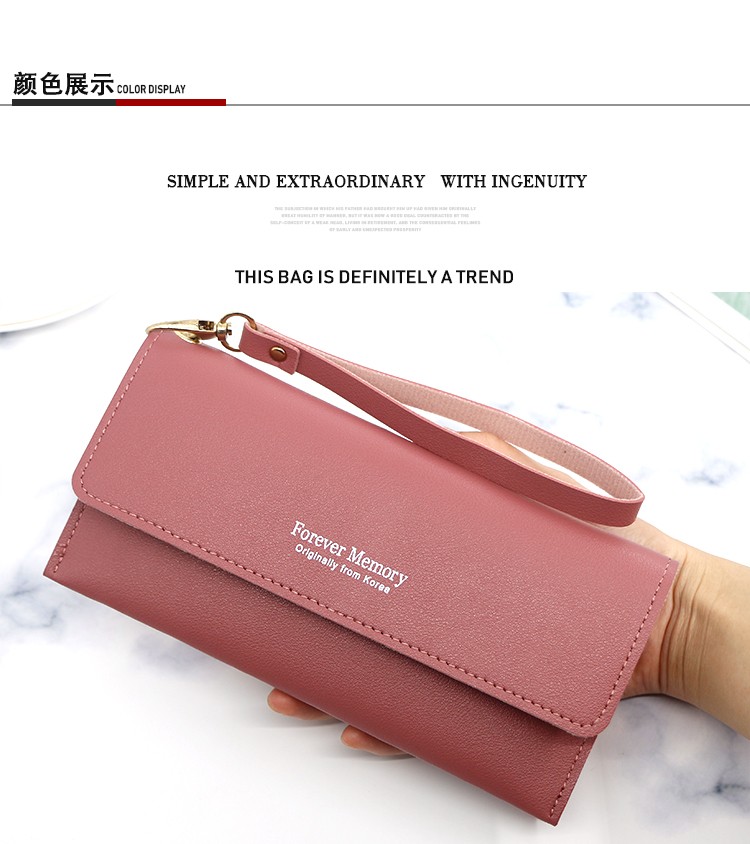 In Stock Ladies Long Purse Solid Color Simple Purse Purse Purse Holding Bag Ladies Card Bag undefined