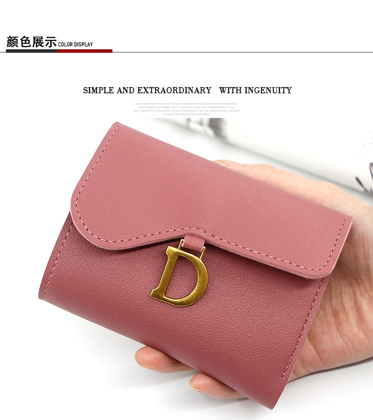Cross-Border Spot Manufacturers Wholesale 2021 Women's Purse Clutch Bag Fashion Triple Fold Purse Buckle Multi-Card Coin Purse undefined