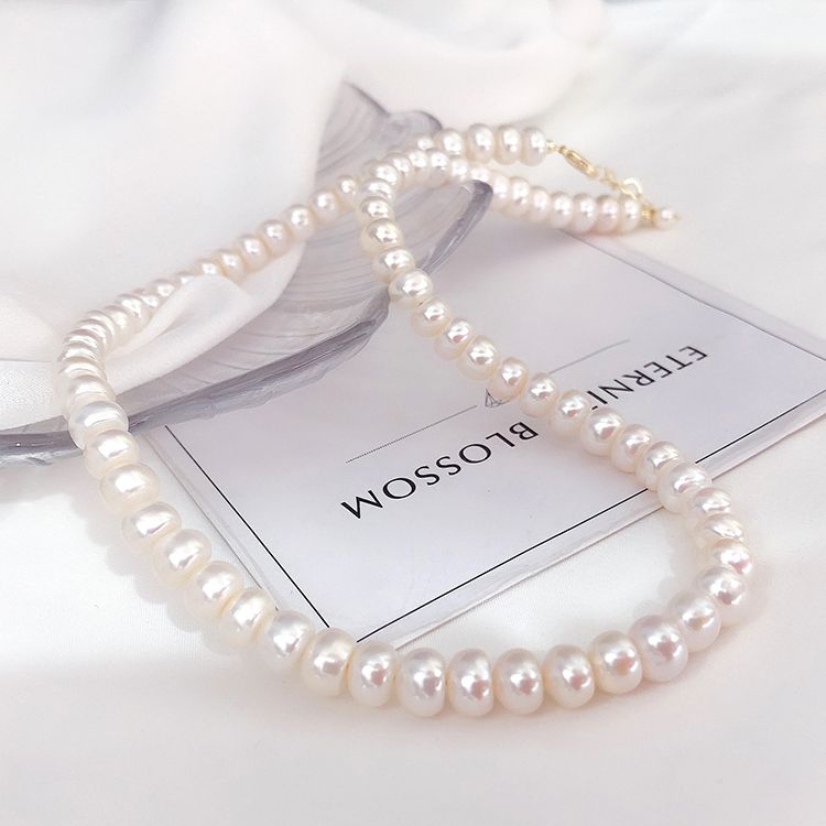 New Product Luxury White Baroque Freshwater Pearl Necklace 12mm Natural Pearl Necklace Natural Fresh Water Pearl Necklace Ornament thumbnail