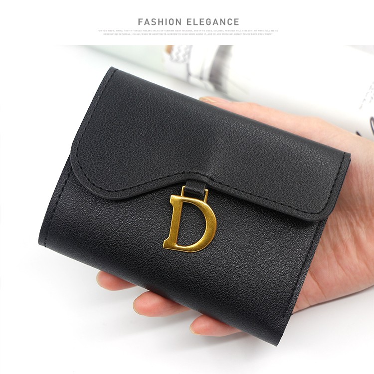 Cross-Border Spot Manufacturers Wholesale 2021 Women's Purse Clutch Bag Fashion Triple Fold Purse Buckle Multi-Card Coin Purse undefined
