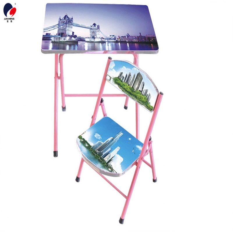 Children's learning set desks, game desks, dining tables, simple children's writing desks, kindergarten desks, folding desks and chairs Specification image