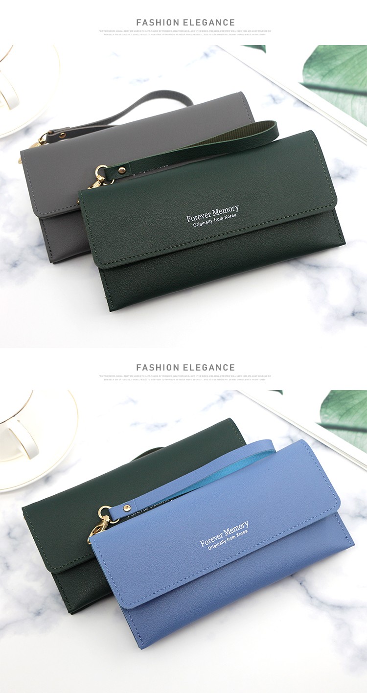 In Stock Ladies Long Purse Solid Color Simple Purse Purse Purse Holding Bag Ladies Card Bag undefined