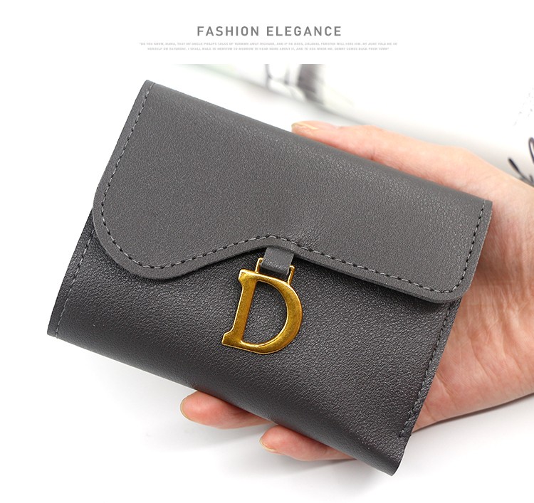 Cross-Border Spot Manufacturers Wholesale 2021 Women's Purse Clutch Bag Fashion Triple Fold Purse Buckle Multi-Card Coin Purse undefined