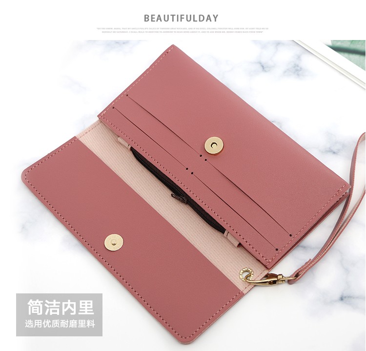 In Stock Ladies Long Purse Solid Color Simple Purse Purse Purse Holding Bag Ladies Card Bag undefined