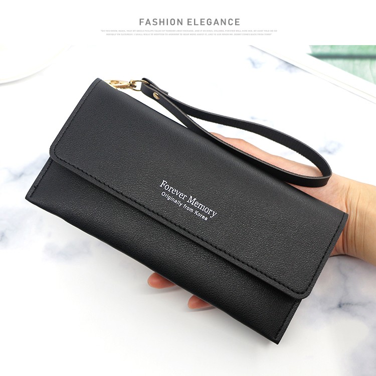 In Stock Ladies Long Purse Solid Color Simple Purse Purse Purse Holding Bag Ladies Card Bag undefined