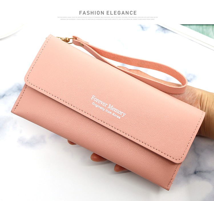 In Stock Ladies Long Purse Solid Color Simple Purse Purse Purse Holding Bag Ladies Card Bag undefined