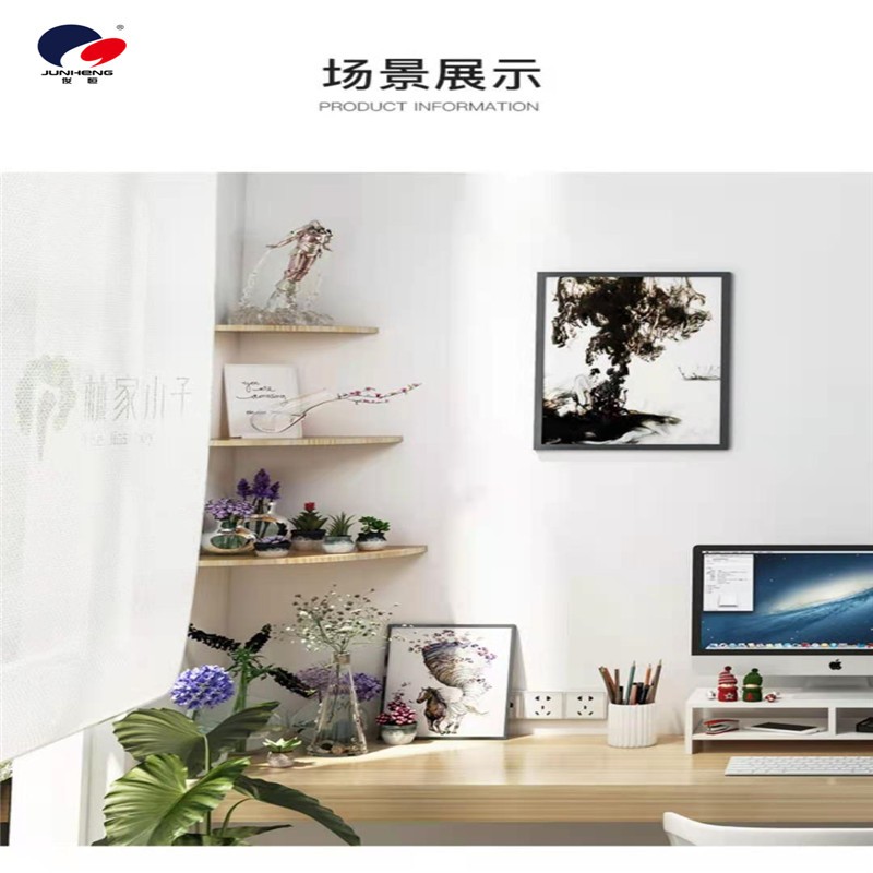 实木墙角置物架扇形隔板卧室墙角墙面墙上置物架免打孔壁挂书架详情图5