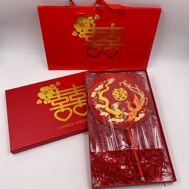 刺绣婚礼宫扇  汉服双面绣花扇子  古风团扇  中国风复古新娘结婚扇子