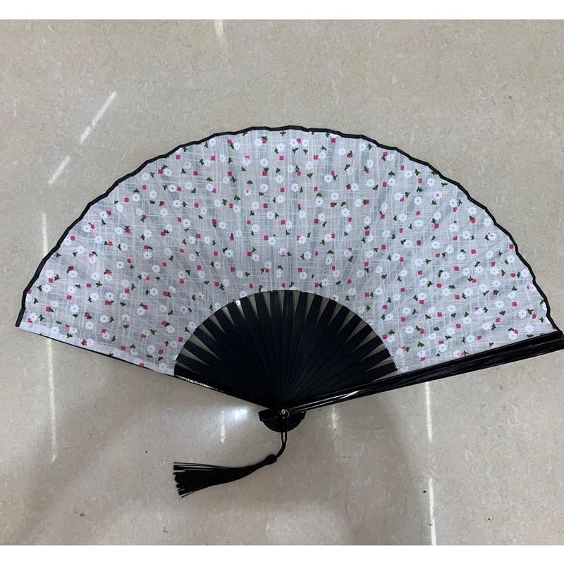 工厂直销批发手工和风扇子女式中国风折扇古典汉服喷绘竹扇舞蹈扇漆边小花扇详情图5