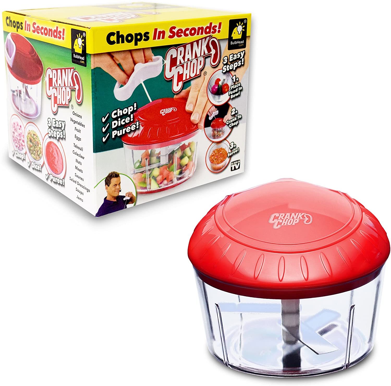 As Seen On Tv Crank Chop Food Chopper - Chop, Mince, And Puree!