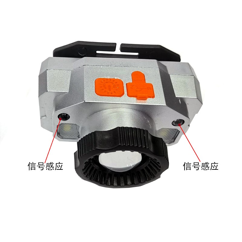 81008 doble fuente de luz USB recargable smart waving sensor headlight linterna luz frontal luz de mina luz de pesca detail image 5