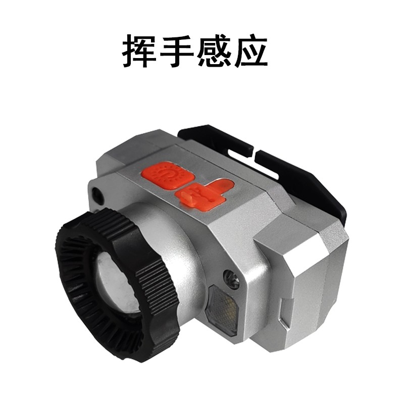 81008 doble fuente de luz USB recargable smart waving sensor headlight linterna luz frontal luz de mina luz de pesca detail image 2