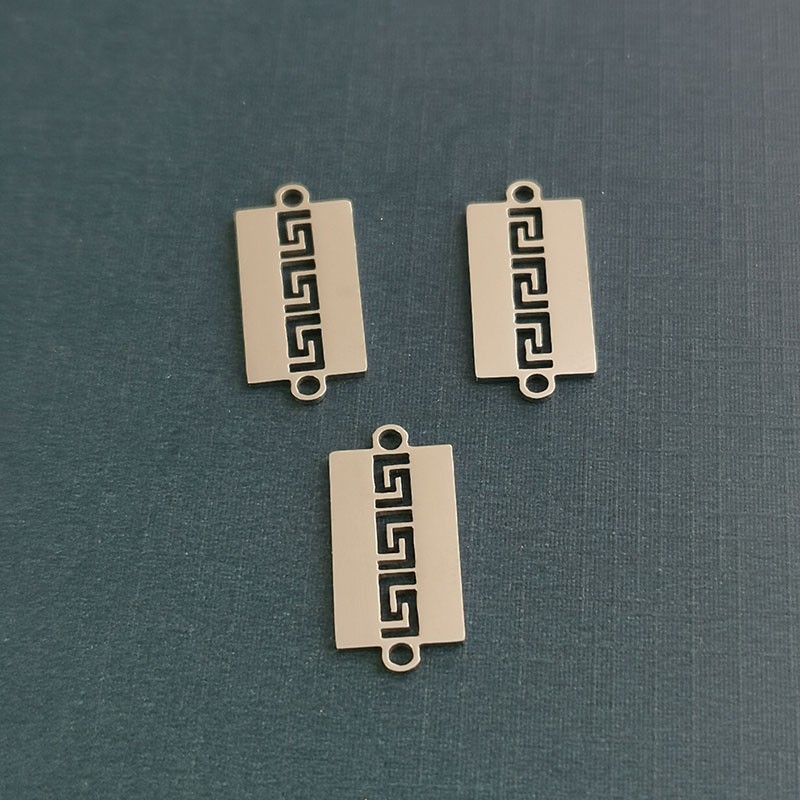 Hip-hop bracelet titanium steel custom engraved light plate trendy men and women pendants Great Wall pattern fashion accessories wholesale factory direct supply detail image 1