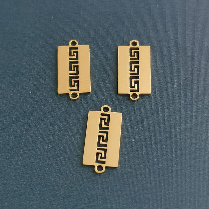 Hip-hop bracelet titanium steel custom engraved light plate trendy men and women pendants Great Wall pattern fashion accessories wholesale factory direct supply details Picture