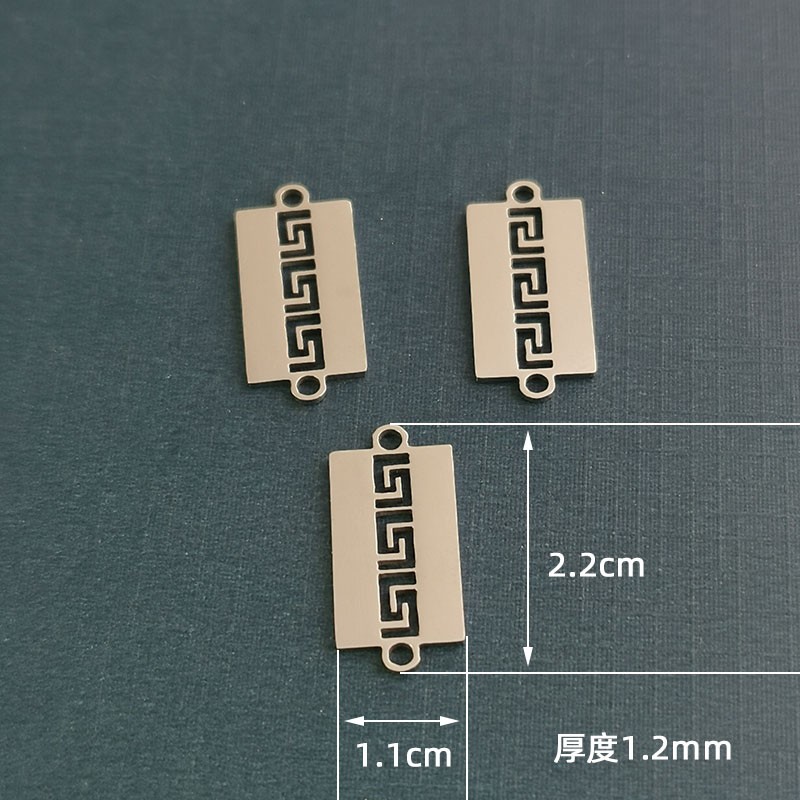 Hip-hop bracelet titanium steel custom engraved light plate trendy men and women pendants Great Wall pattern fashion accessories wholesale factory direct supply detail image 3