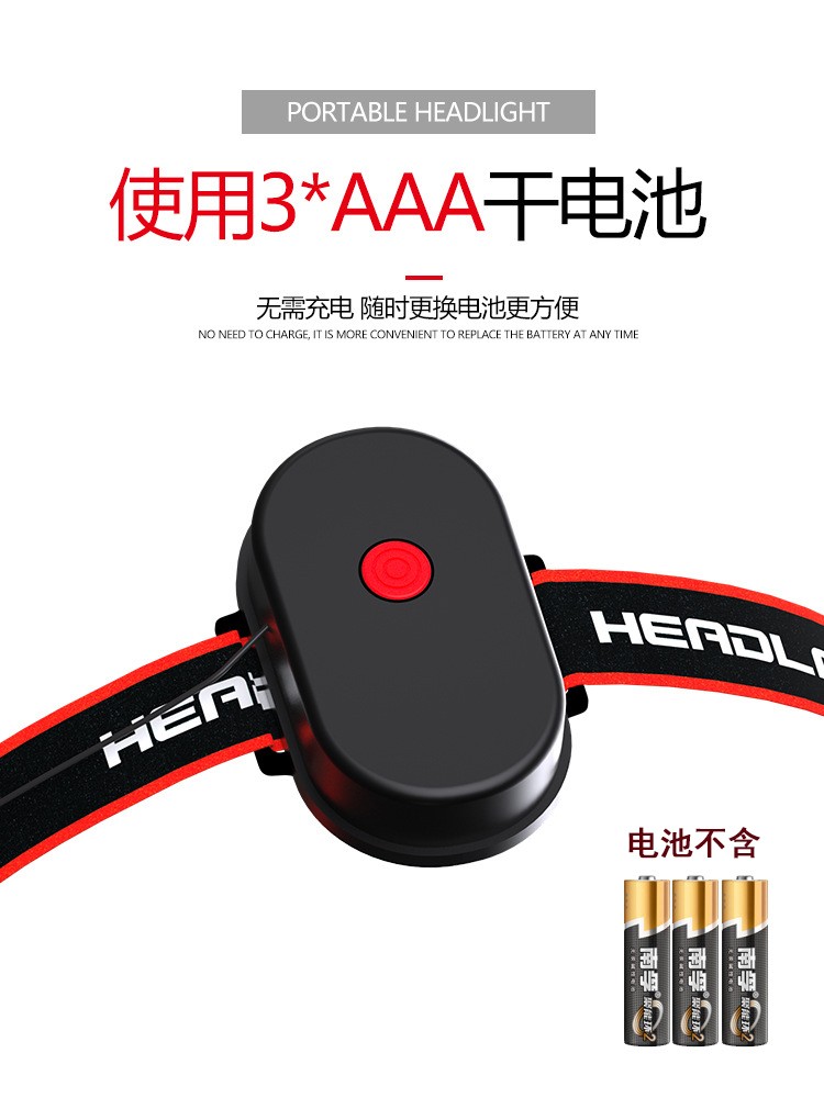 G13 Dry battery soft COB surface mount portable running headlamp 3 AAA Outdoor lightweight hiking night Fishing lamp detail image 3