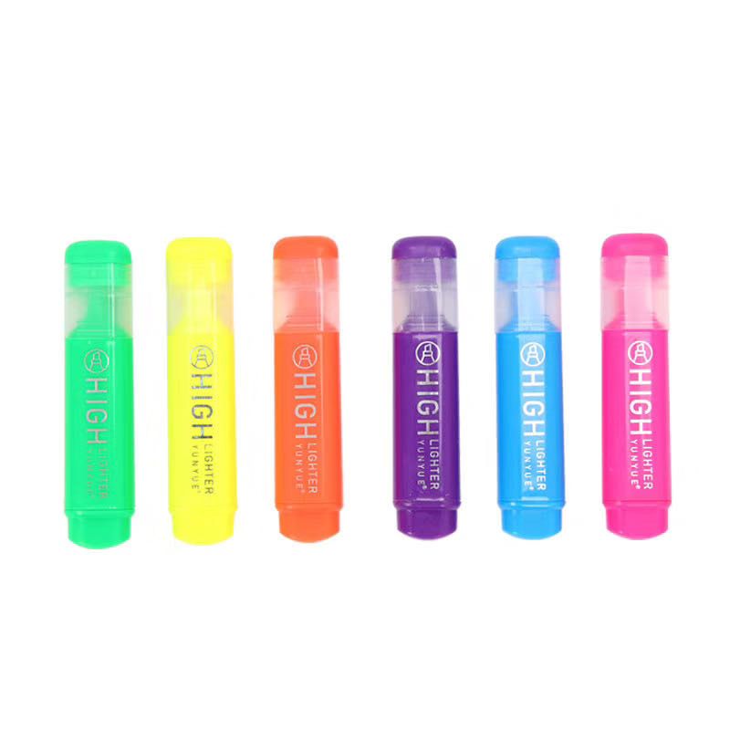 6 color highlighters Office school Writing tools Fluorescent pen