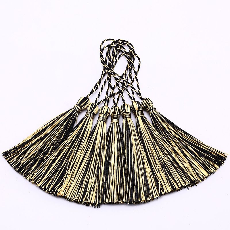 Supply Tassel Hanging Tassel Black + Gold Personality Mixed Color Polyester Small Medium Ball Antique Jewelry Accessories Clothing Bag Pendant Application Scenario