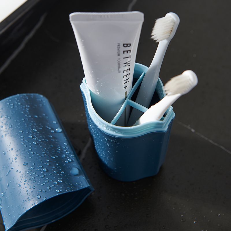 Simple travel washbasin cup, portable toothbrush storage box, multi-functional brushing cup, toothware box, compartments mouthwash cup Specification drawing