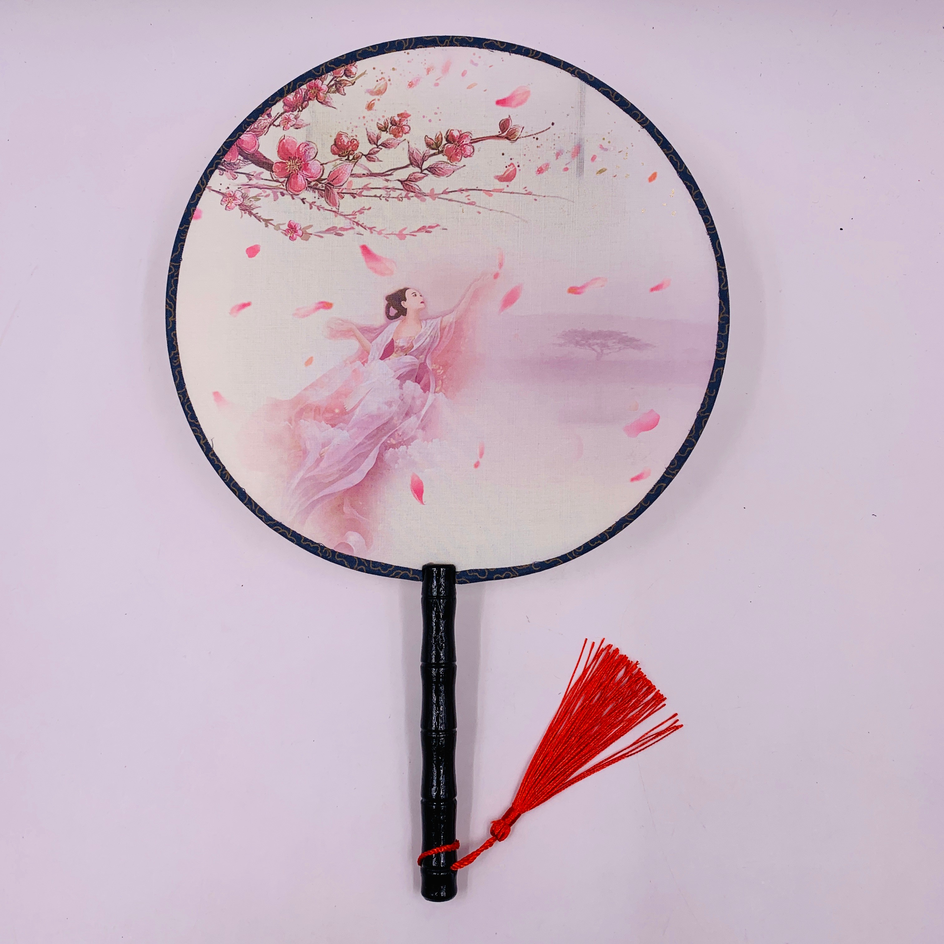 Ancient-style wooden-handled round fans, semi-transparent Hanfu round fans, palace fans, Chinese-style wooden-handled silk round fans, photo and photography round fans pic 11