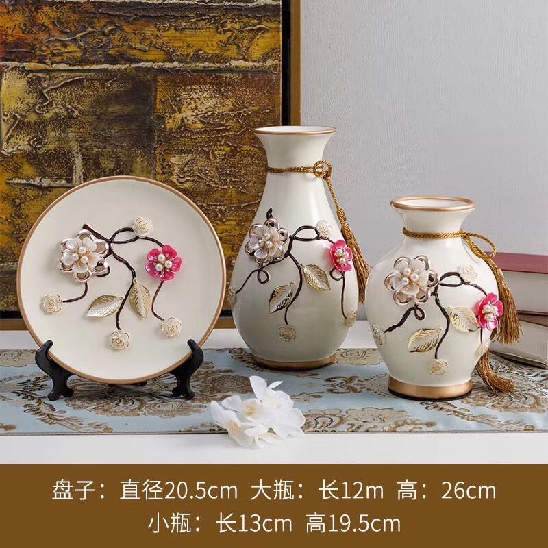 Yiwu fine goods ceramic vase set of three pieces suitable for home or hotel counter decoration and dried flowers