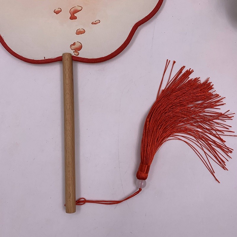 Ancient-style folding fans, Hanfu court fans, round fans, cheongsam show fans, silk fabric petal plum blossom-shaped palace fans, lace folding fans detail image 10