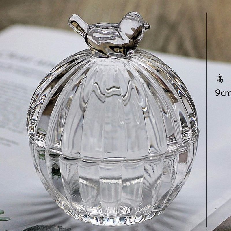Manufacturers directly supply cross-border high white glass Ins bird home decoration cans storage cans jewelry cans