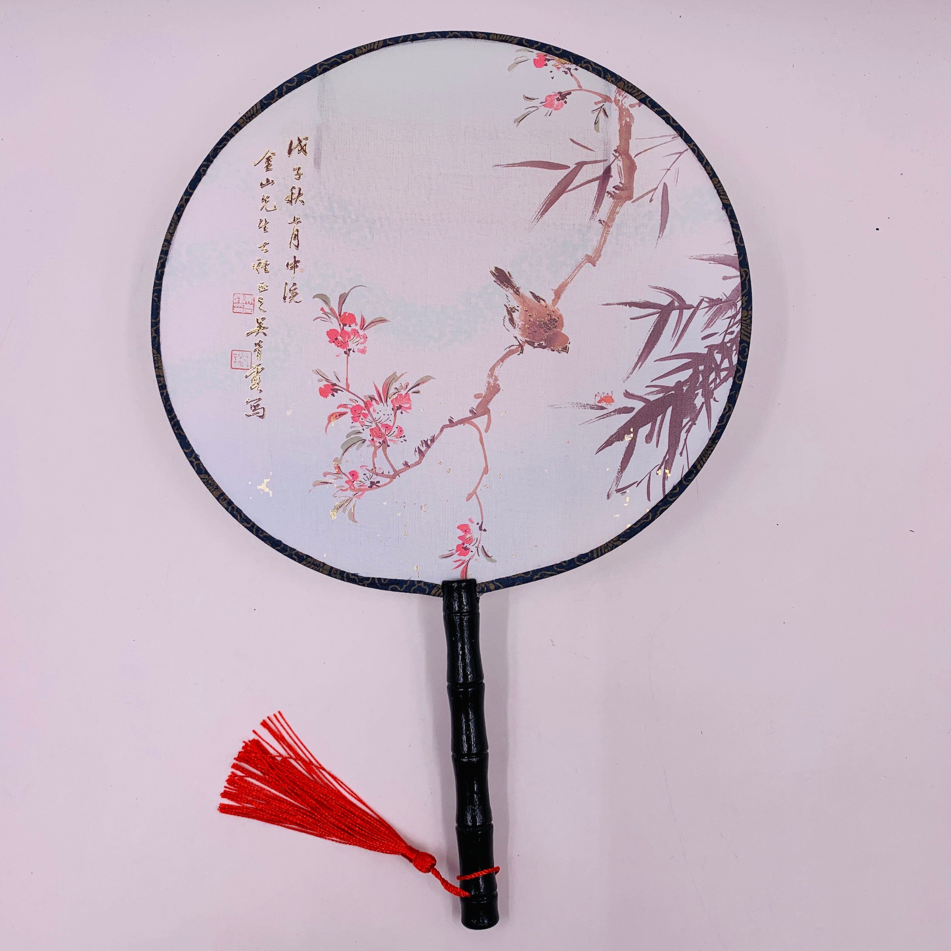 Ancient-style wooden-handled round fans, semi-transparent Hanfu round fans, palace fans, Chinese-style wooden-handled silk round fans, photo and photography round fans pic 9