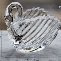 Manufacturers directly supply cross-border high white glass Ins Swan candlestick home decoration cans storage cans jewelry cans