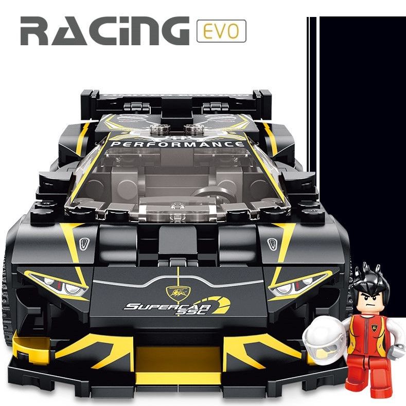 Racing blocks sports car model Small particle children's puzzle assembly blocks toys thumbnail