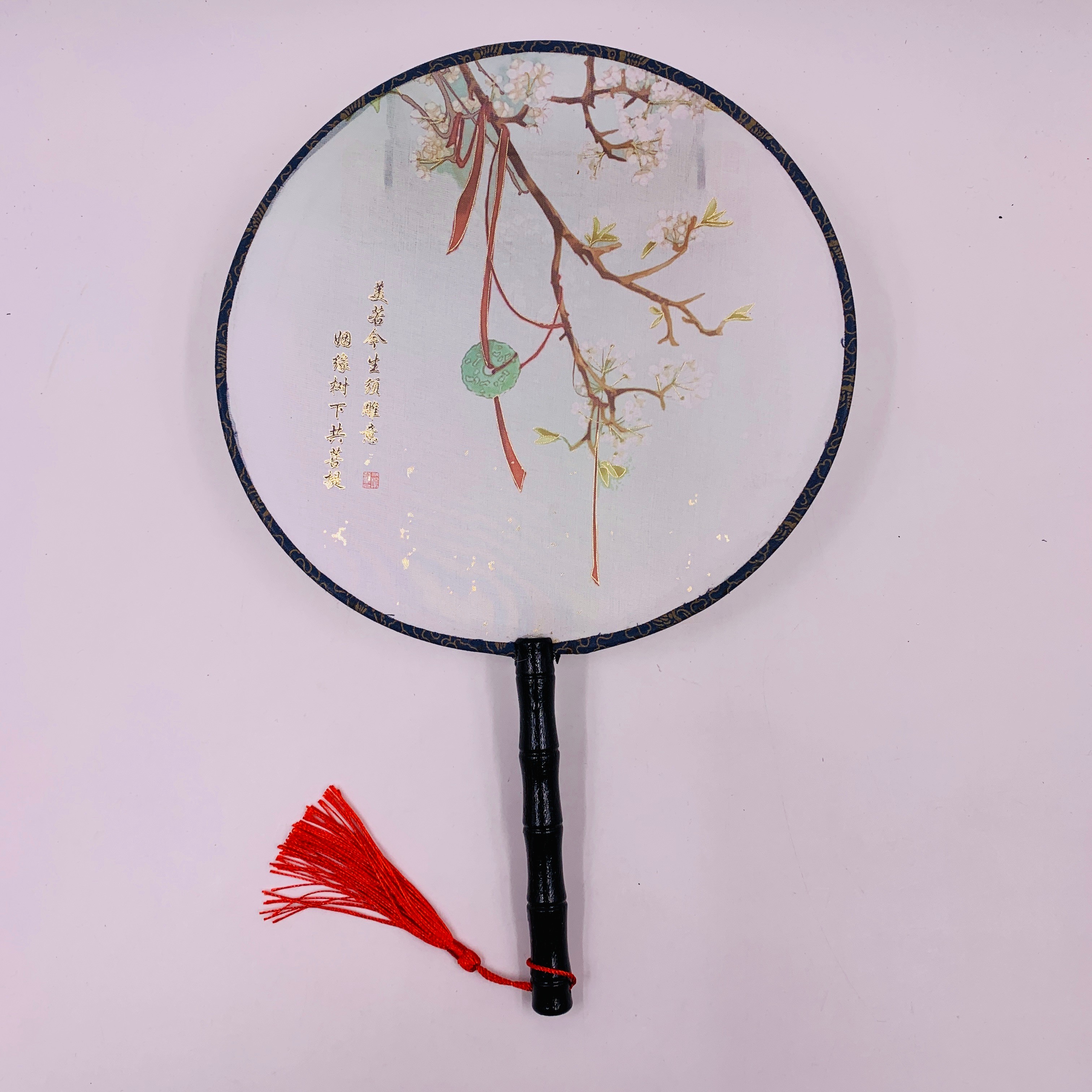 Ancient-style wooden-handled round fans, semi-transparent Hanfu round fans, palace fans, Chinese-style wooden-handled silk round fans, photo and photography round fans pic 3