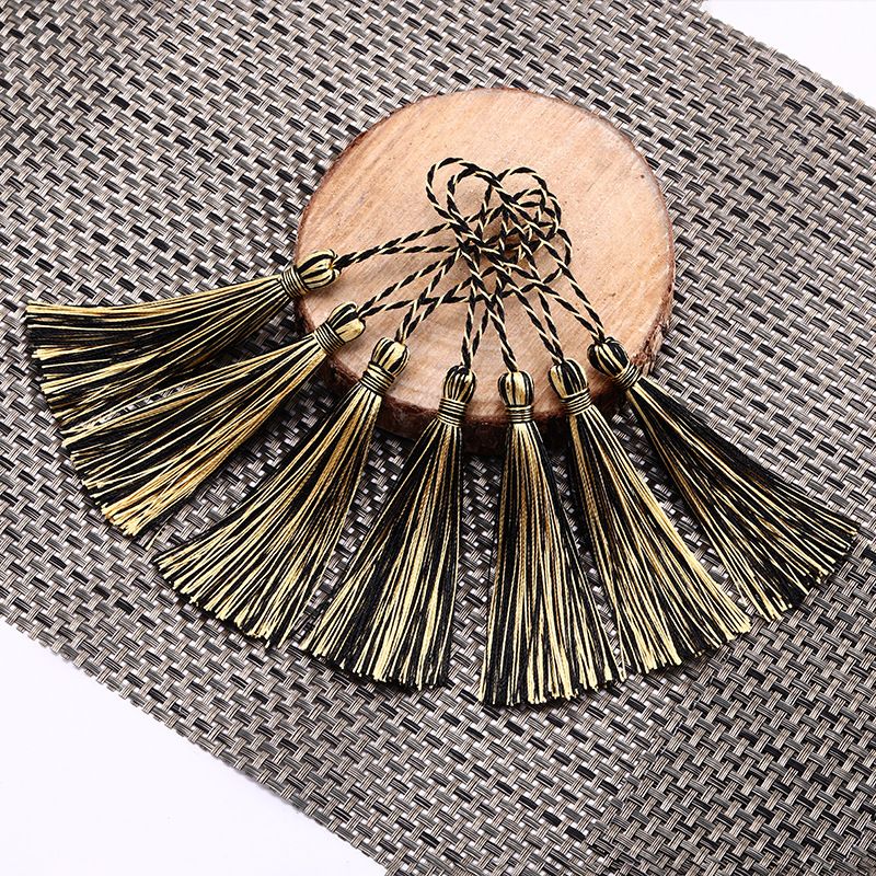 Supply Tassel Hanging Tassel Black + Gold Personality Mixed Color Polyester Small Medium Ball Antique Jewelry Accessories Clothing Bag Pendant Item Picture