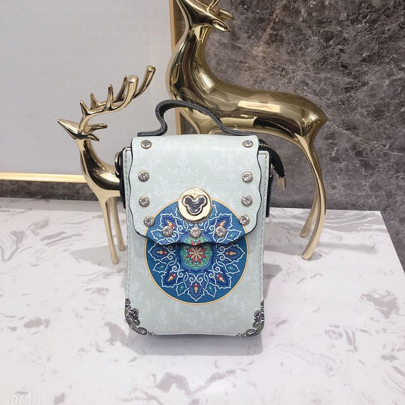 New ethnic style vertical phone bag leather zipper lady bag stereo types retro style bag thumbnail
