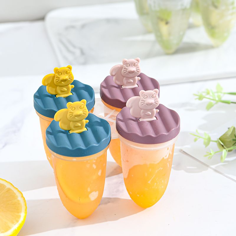 Squirrel Four sets of ice molds, Popsicle molds, ice cube molds, ice cube trays, ice lollies, ice cream ice cubes, ice cream cakes, ice iceberg molds full figure