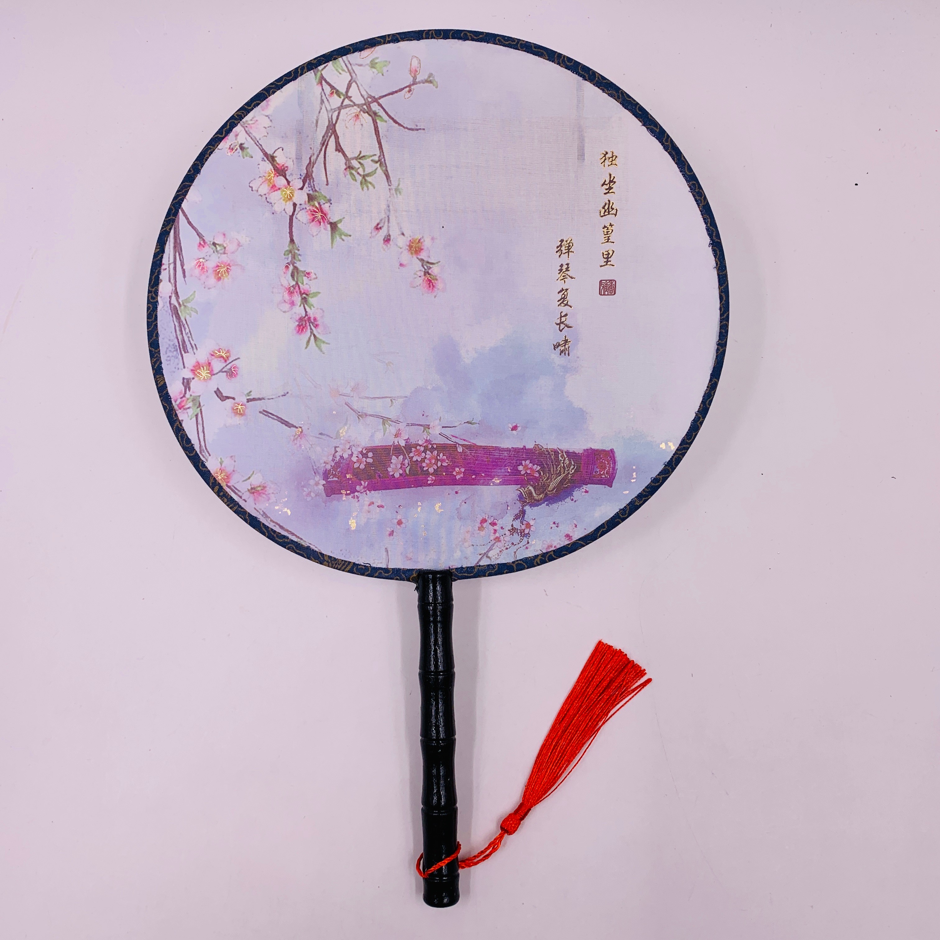 Ancient-style wooden-handled round fans, semi-transparent Hanfu round fans, palace fans, Chinese-style wooden-handled silk round fans, photo and photography round fans pic 4
