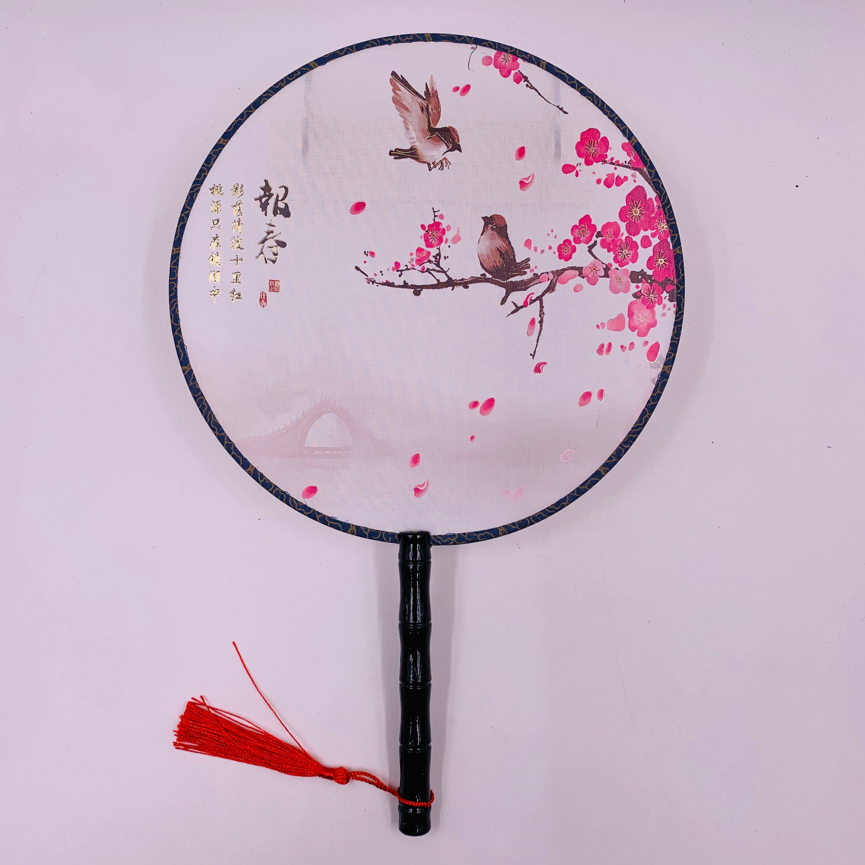 Ancient-style wooden-handled round fans, semi-transparent Hanfu round fans, palace fans, Chinese-style wooden-handled silk round fans, photo and photography round fans pic 6