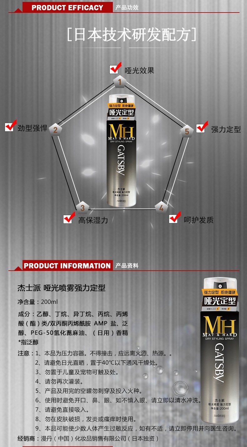 Jieshipai matte Spray Powerful Setting 200ml detail image 3