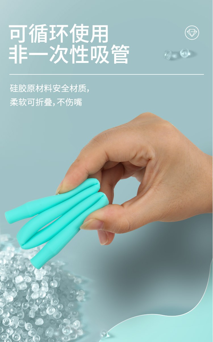 Folding silicone straw set detail image 4