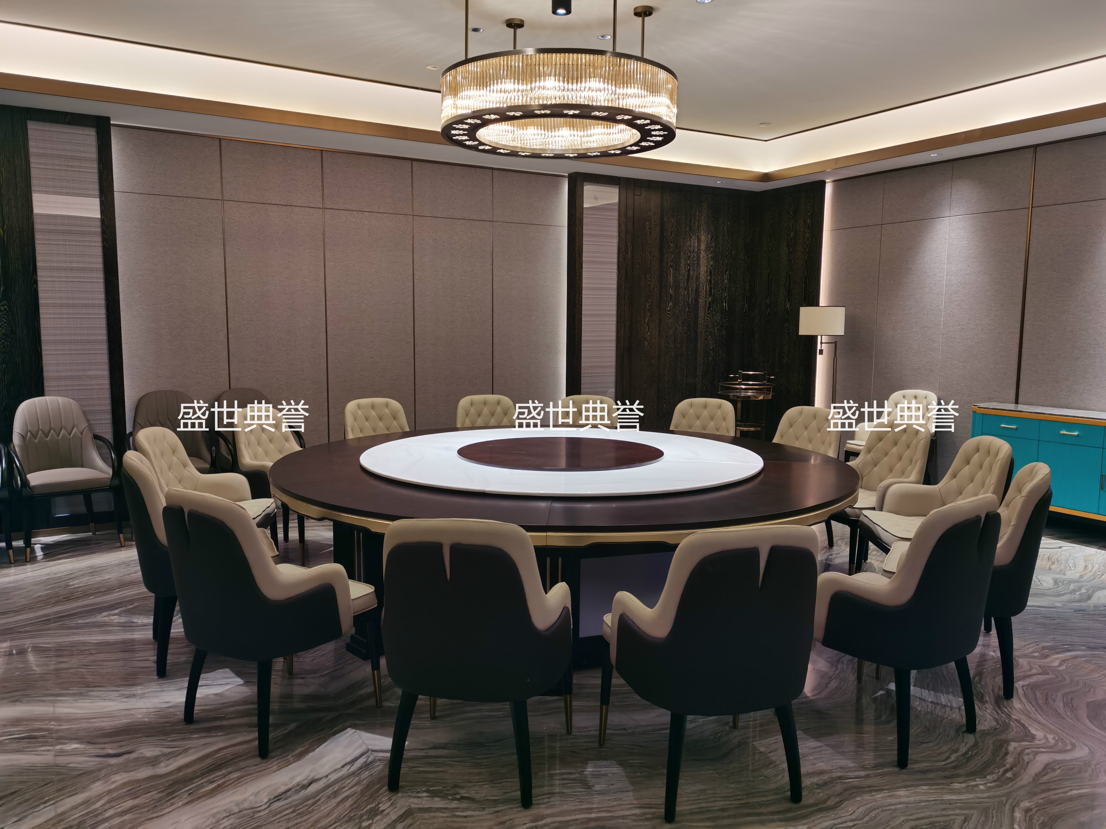 Modern light luxury solid wood electric tables and chairs for Tai 'an Hot Spring Hotel, custom-made solid wood chairs for private rooms in resort hotels, Bentley chairs detail image 13