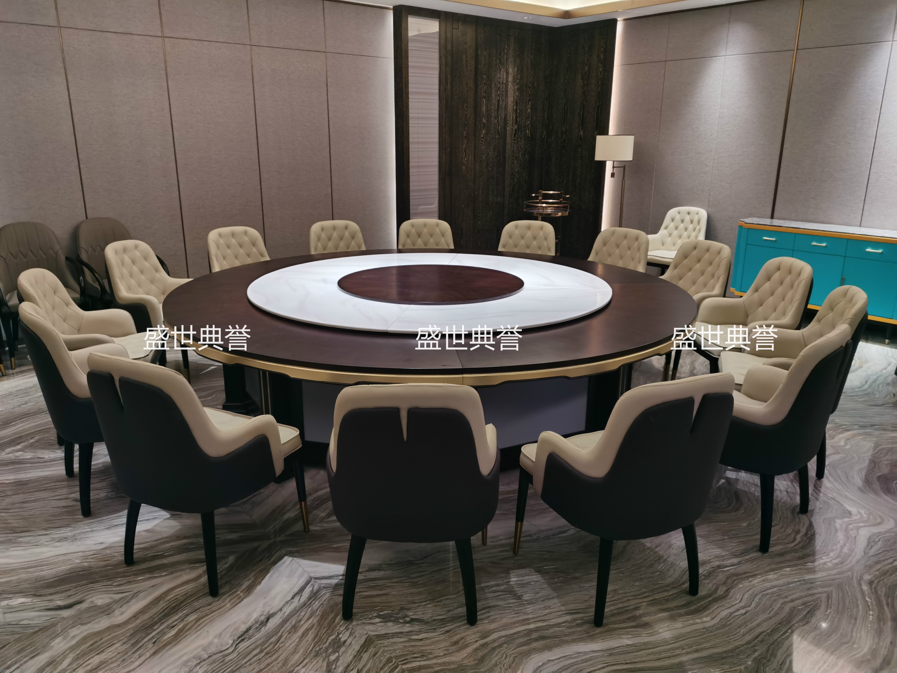 Modern light luxury solid wood electric tables and chairs for Tai 'an Hot Spring Hotel, custom-made solid wood chairs for private rooms in resort hotels, Bentley chairs detail image 11