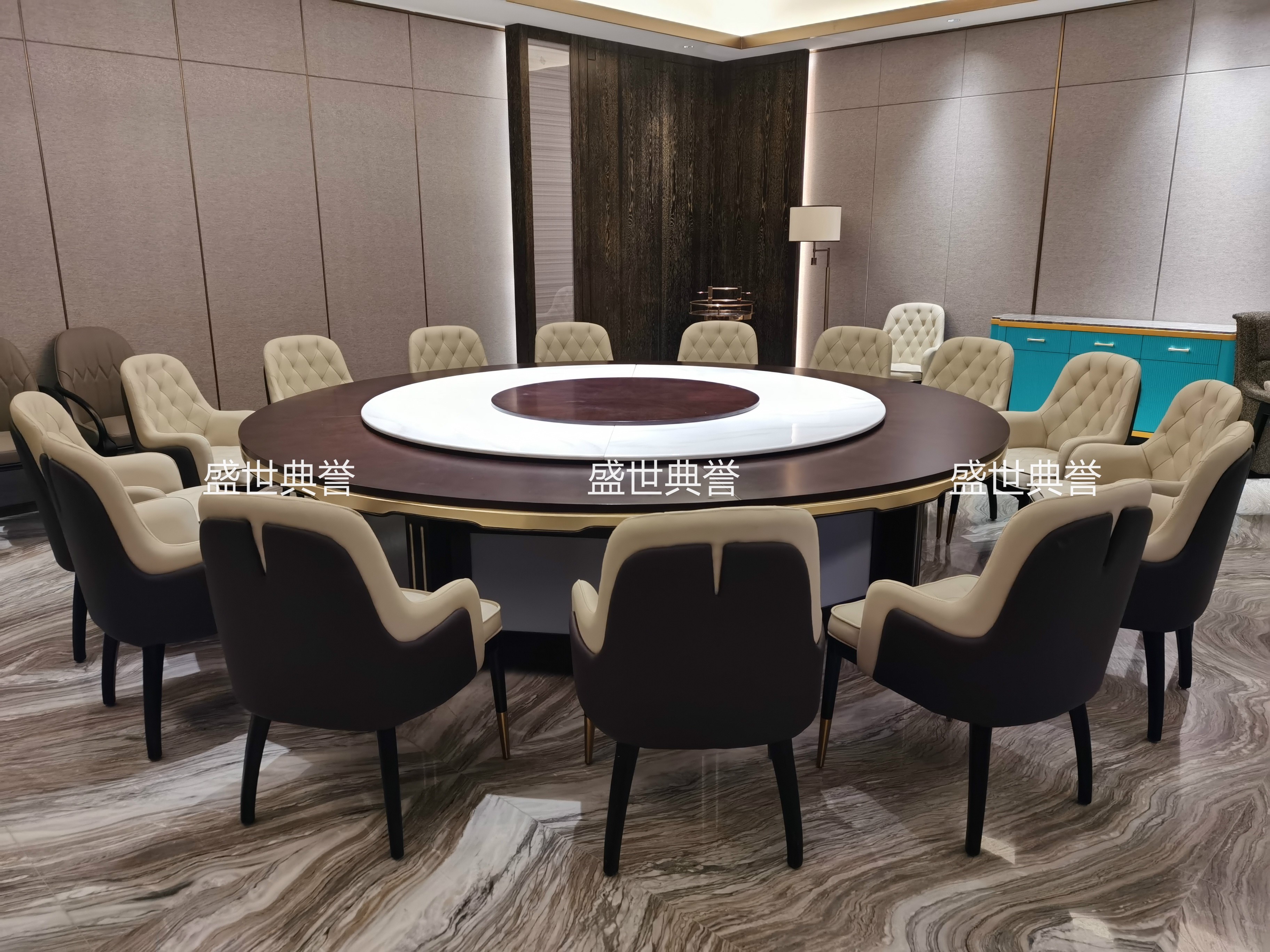 Modern light luxury solid wood electric tables and chairs for Tai 'an Hot Spring Hotel, custom-made solid wood chairs for private rooms in resort hotels, Bentley chairs detail image 9