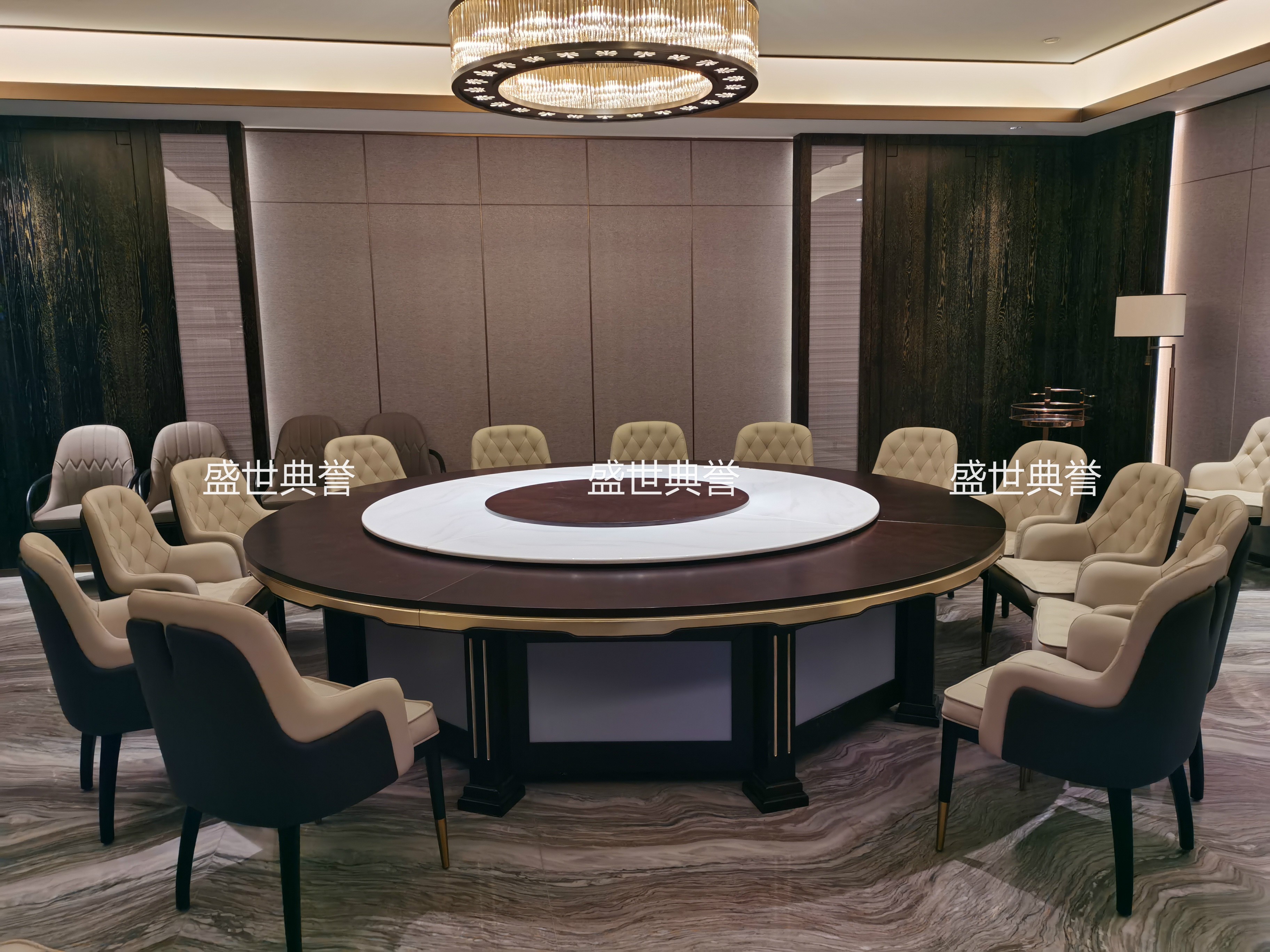 Modern light luxury solid wood electric tables and chairs for Tai 'an Hot Spring Hotel, custom-made solid wood chairs for private rooms in resort hotels, Bentley chairs detail image 8