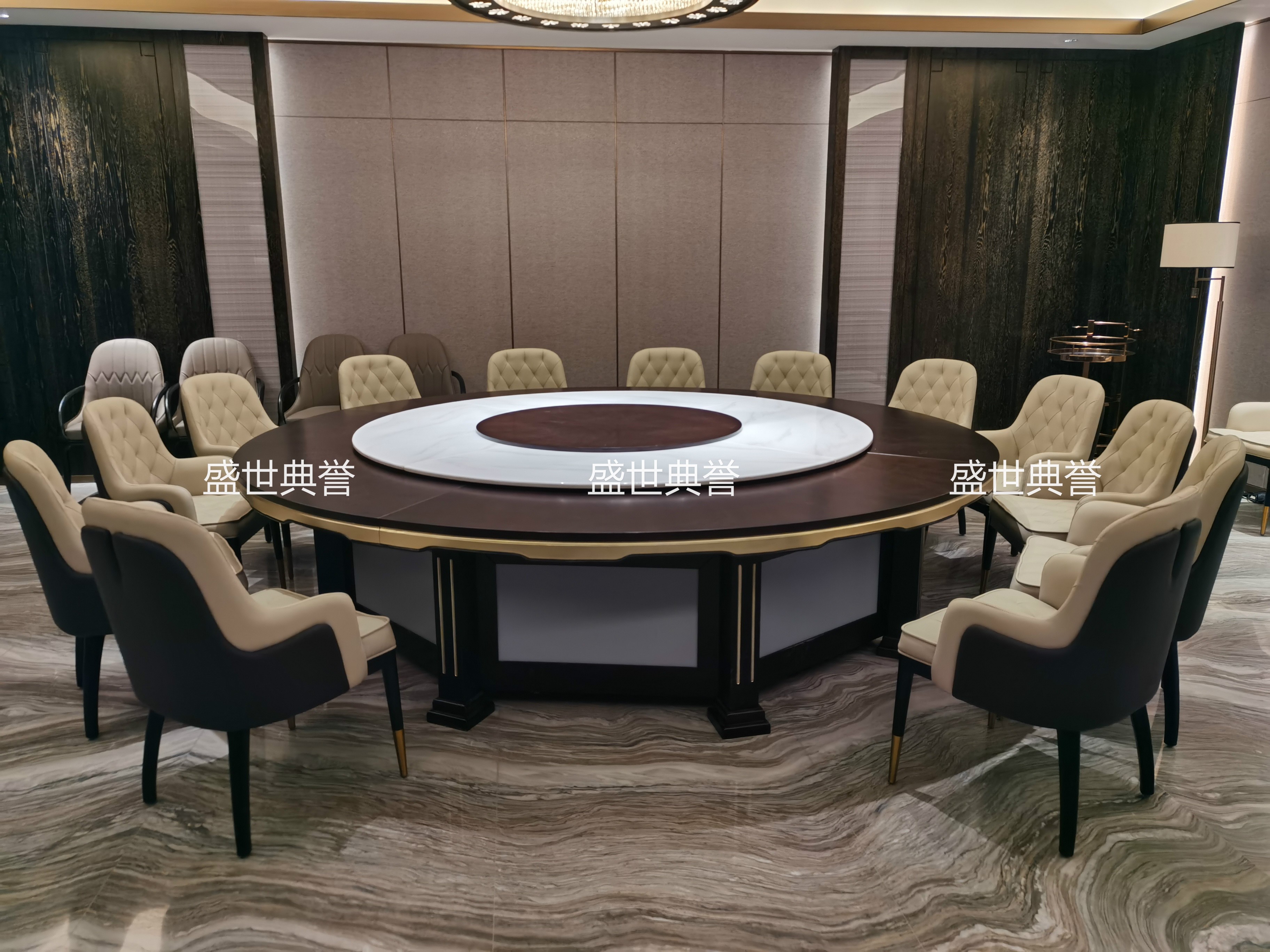 Modern light luxury solid wood electric tables and chairs for Tai 'an Hot Spring Hotel, custom-made solid wood chairs for private rooms in resort hotels, Bentley chairs detail image 5