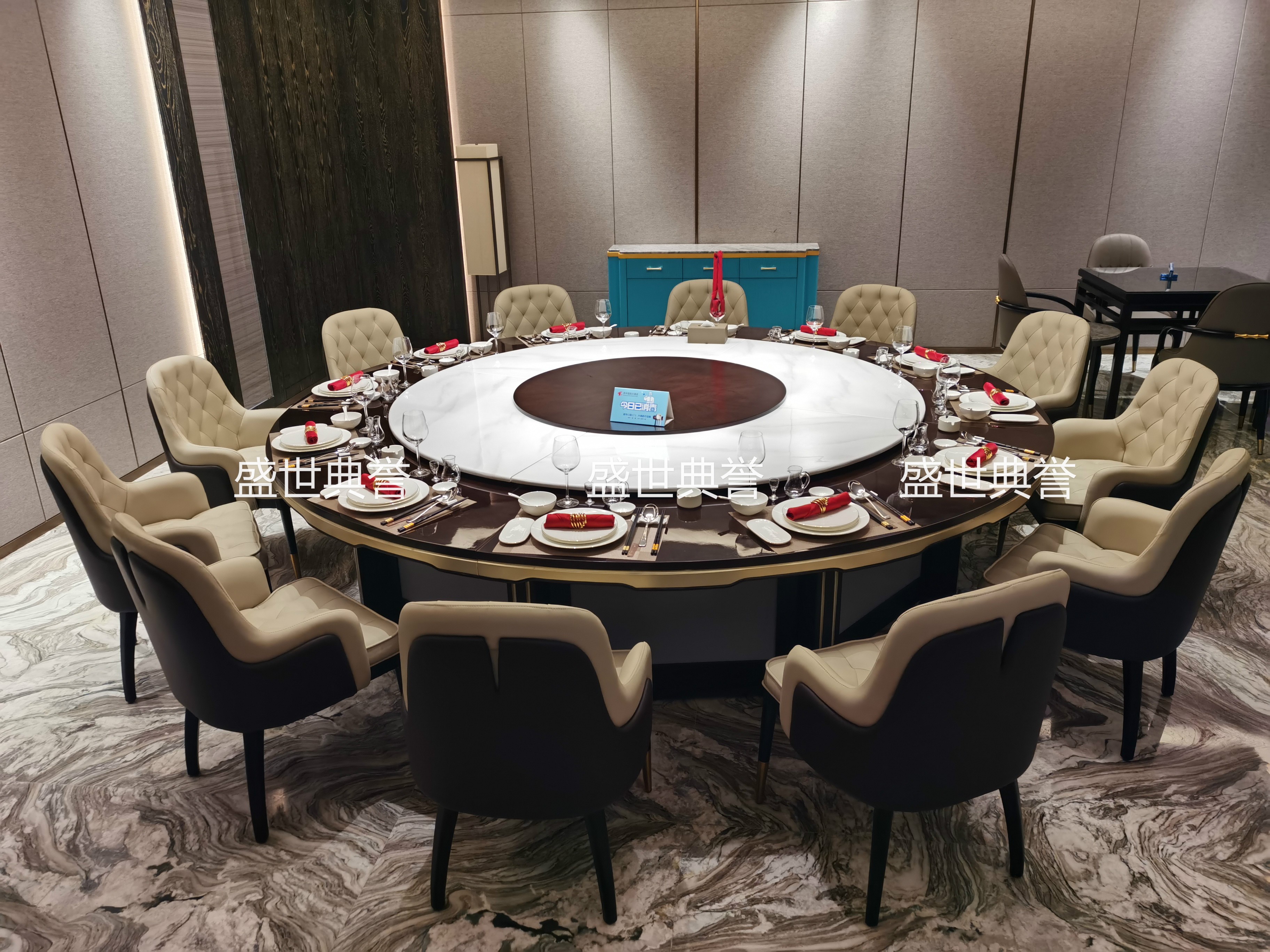 Modern light luxury solid wood electric tables and chairs for Tai 'an Hot Spring Hotel, custom-made solid wood chairs for private rooms in resort hotels, Bentley chairs detail image 15