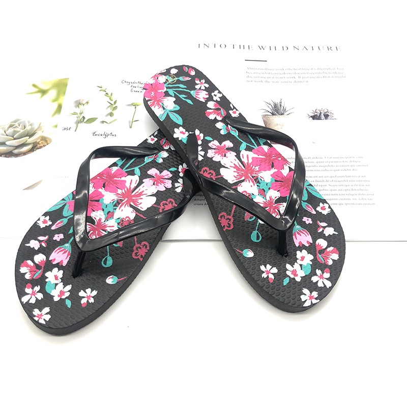 外贸夏天凉拖鞋外穿防滑沙滩印刷火烈鸟人字拖定做详情2