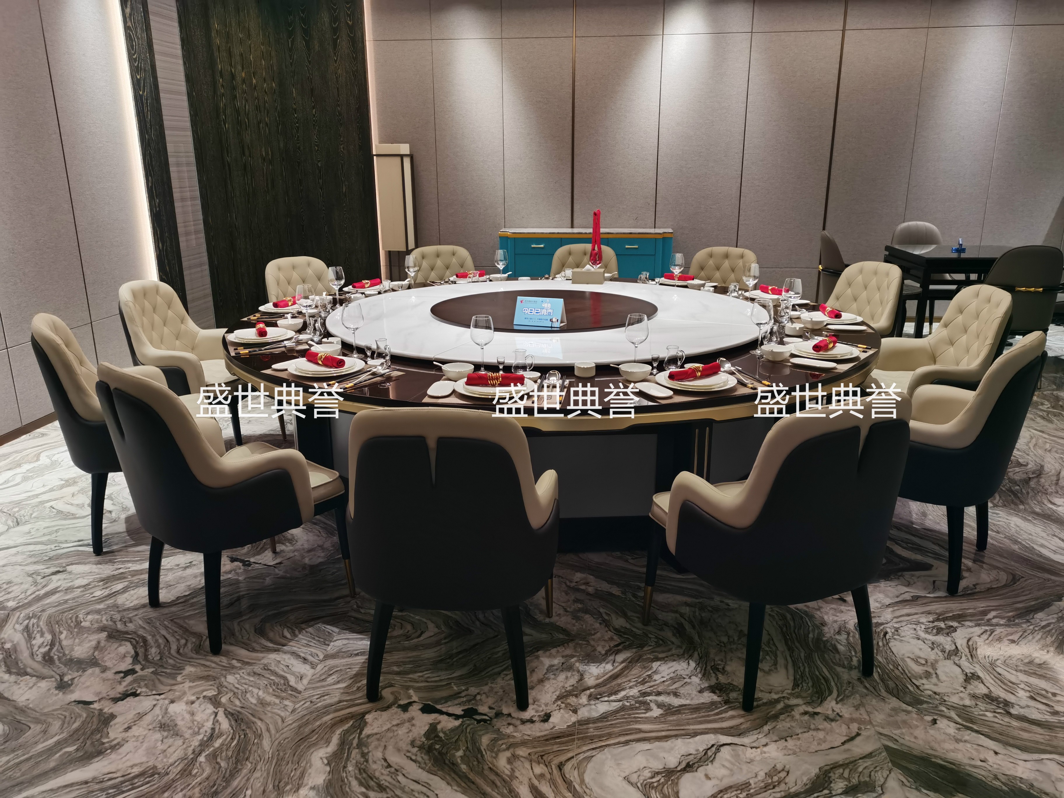 Modern light luxury solid wood electric tables and chairs for Tai 'an Hot Spring Hotel, custom-made solid wood chairs for private rooms in resort hotels, Bentley chairs detail image 18