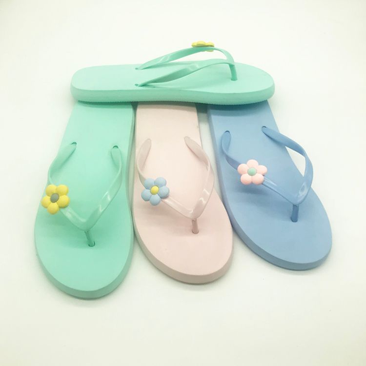 Custom-made cute EVA summer women's beach flip-flops in a fresh and sweet solid color for foreign trade details Picture