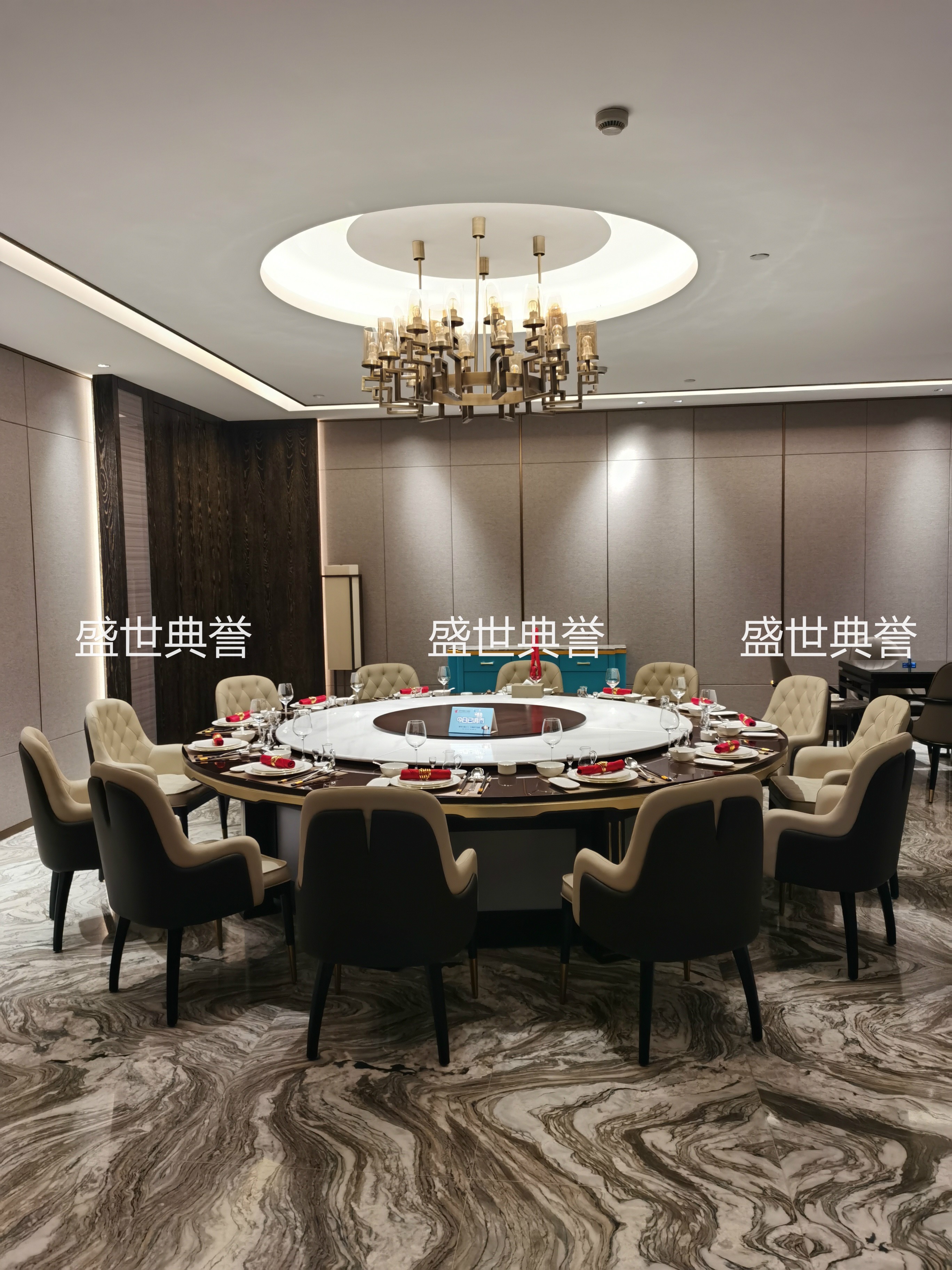 Modern light luxury solid wood electric tables and chairs for Tai 'an Hot Spring Hotel, custom-made solid wood chairs for private rooms in resort hotels, Bentley chairs detail image 20